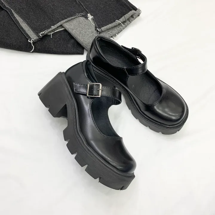 에나멜 유광 가보시 통굽 메리제인 스트랩 로퍼힐 6.5cm 상세 이미지 7
