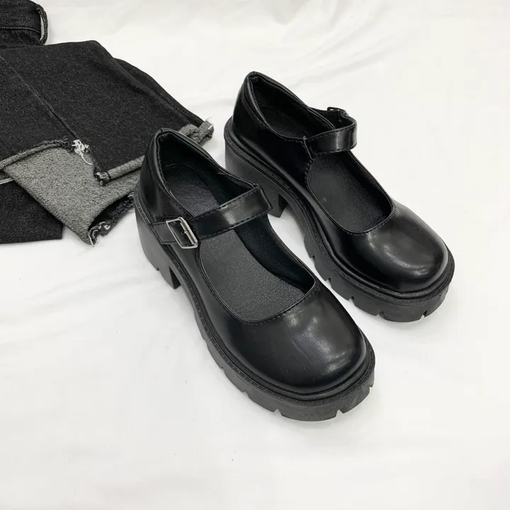 에나멜 유광 가보시 통굽 메리제인 스트랩 로퍼힐 6.5cm 상세 이미지 11