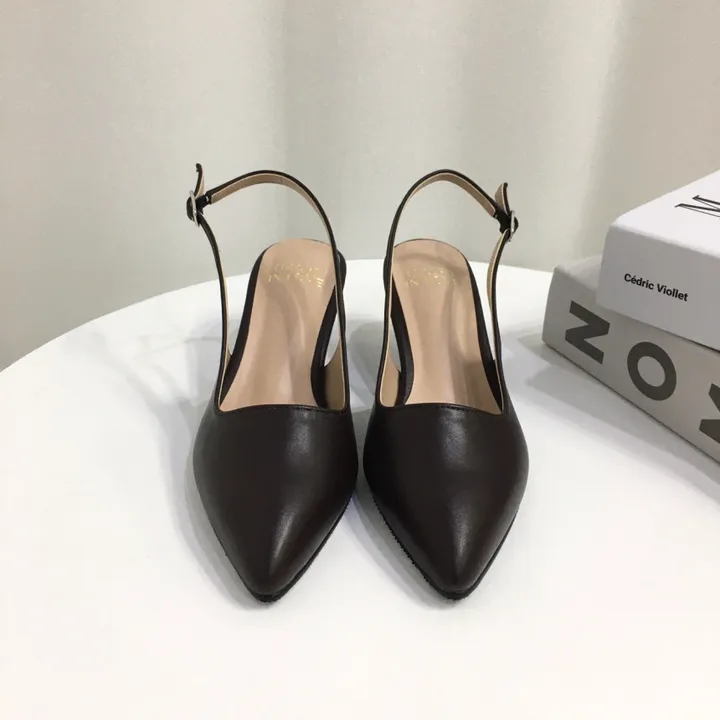 [당일배송/국산수제] 5cm,7cm 스틸레토 쿠션 베이직 슬링백힐 5컬러 225mm~255mm 상세 이미지 42