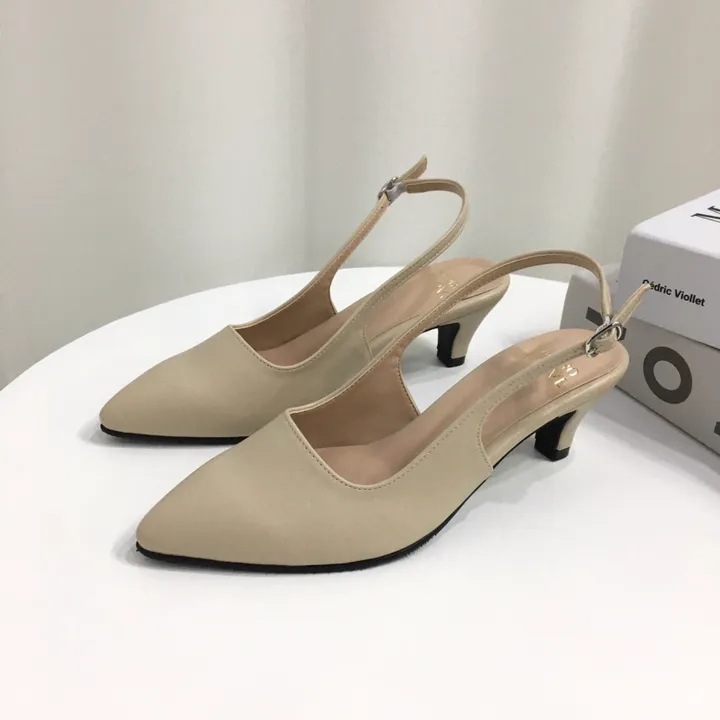 [당일배송/국산수제] 5cm,7cm 스틸레토 쿠션 베이직 슬링백힐 5컬러 225mm~255mm 상세 이미지 30