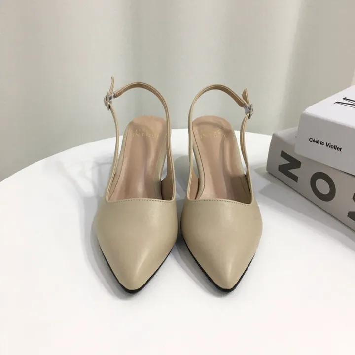 [당일배송/국산수제] 5cm,7cm 스틸레토 쿠션 베이직 슬링백힐 5컬러 225mm~255mm 상세 이미지 28