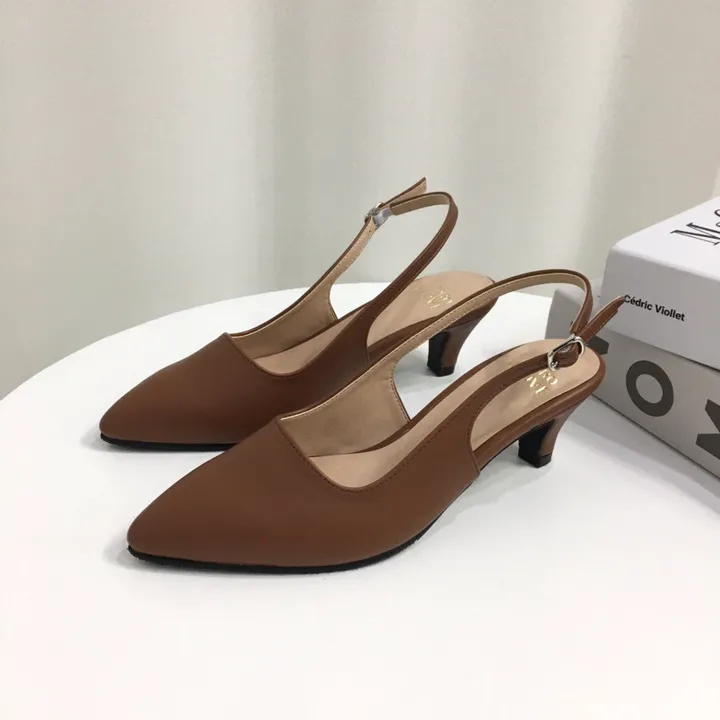 [당일배송/국산수제] 5cm,7cm 스틸레토 쿠션 베이직 슬링백힐 5컬러 225mm~255mm 상세 이미지 37