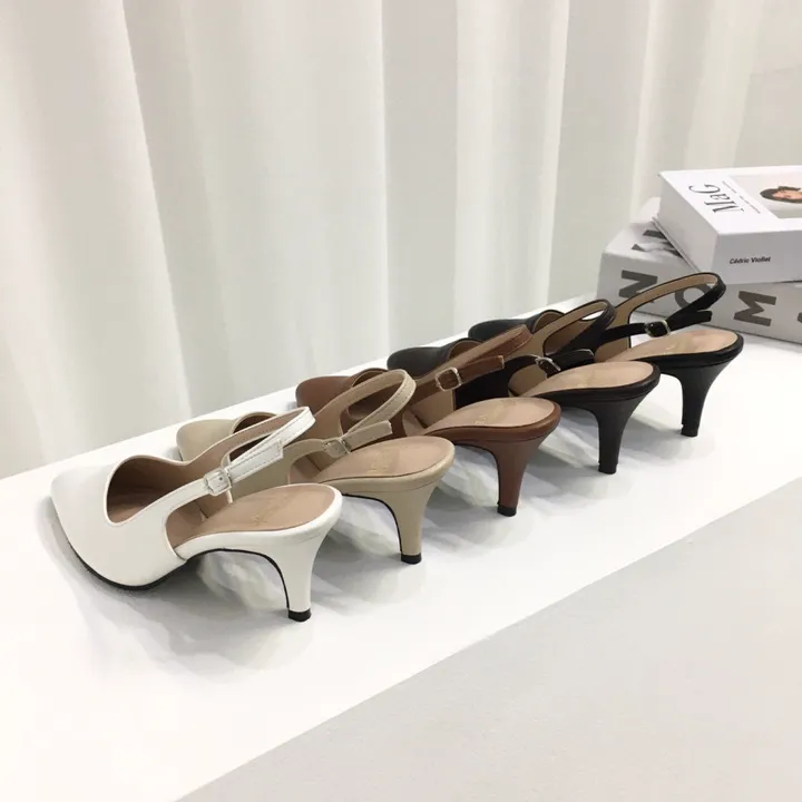 [당일배송/국산수제] 5cm,7cm 스틸레토 쿠션 베이직 슬링백힐 5컬러 225mm~255mm 상세 이미지 5