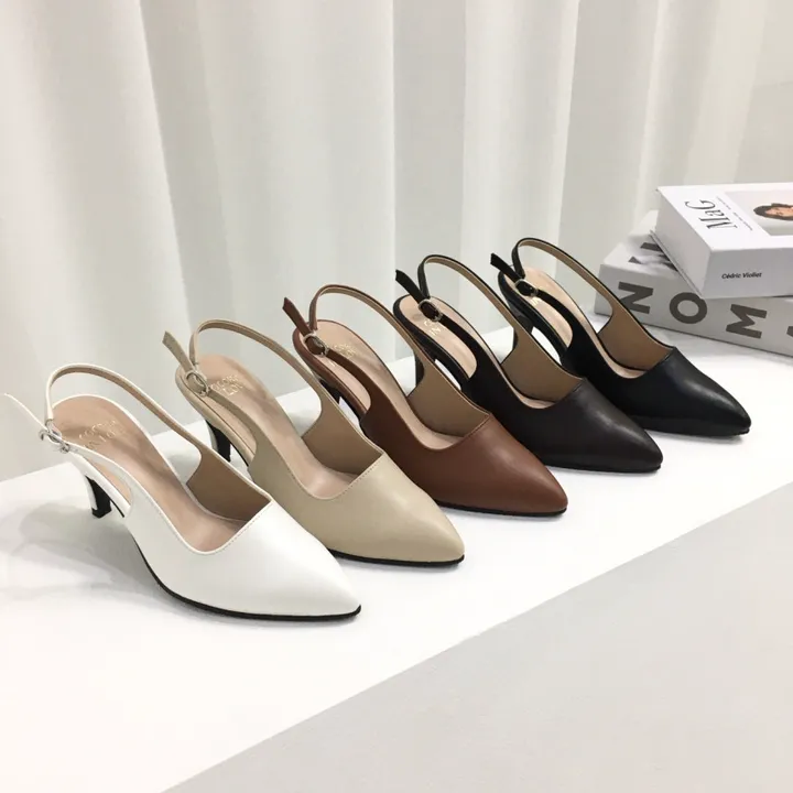 [당일배송/국산수제] 5cm,7cm 스틸레토 쿠션 베이직 슬링백힐 5컬러 225mm~255mm 상세 이미지 4