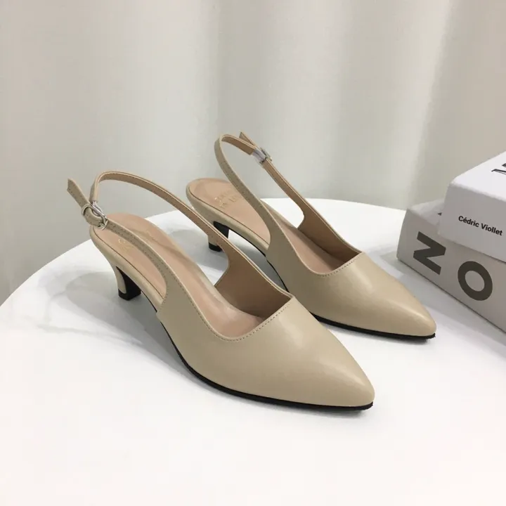 [당일배송/국산수제] 5cm,7cm 스틸레토 쿠션 베이직 슬링백힐 5컬러 225mm~255mm 상세 이미지 29