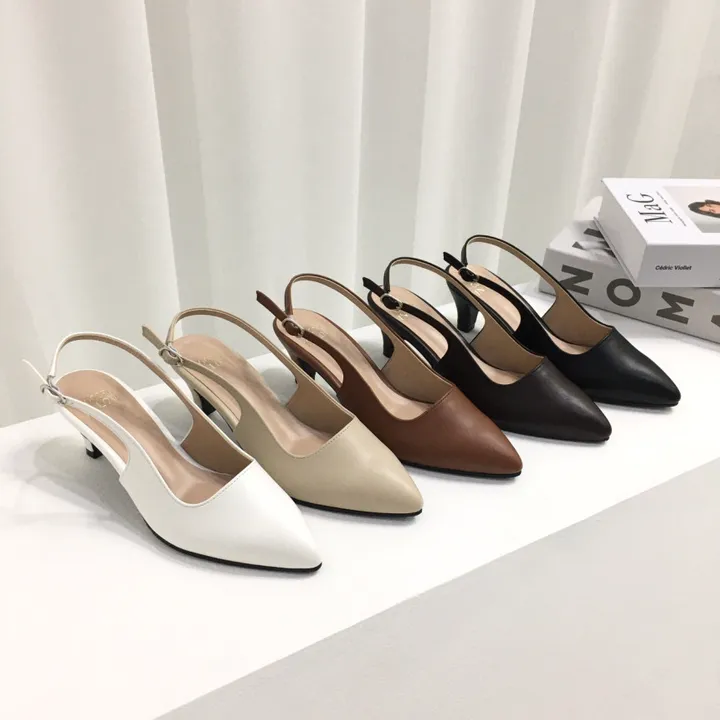 [당일배송/국산수제] 5cm,7cm 스틸레토 쿠션 베이직 슬링백힐 5컬러 225mm~255mm 상세 이미지 2