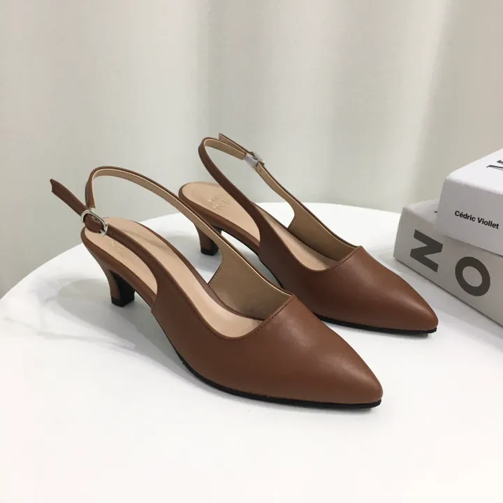 [당일배송/국산수제] 5cm,7cm 스틸레토 쿠션 베이직 슬링백힐 5컬러 225mm~255mm 상세 이미지 36