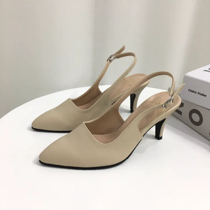 [당일배송/국산수제] 5cm,7cm 스틸레토 쿠션 베이직 슬링백힐 5컬러 225mm~255mm 상세 이미지 65