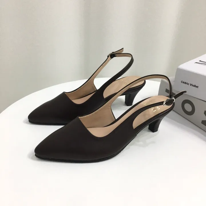 [당일배송/국산수제] 5cm,7cm 스틸레토 쿠션 베이직 슬링백힐 5컬러 225mm~255mm 상세 이미지 44