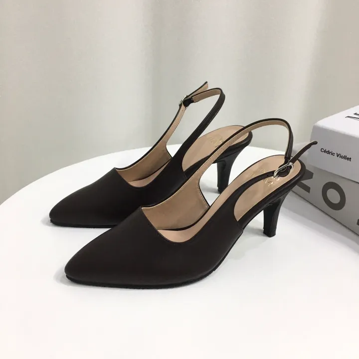 [당일배송/국산수제] 5cm,7cm 스틸레토 쿠션 베이직 슬링백힐 5컬러 225mm~255mm 상세 이미지 79