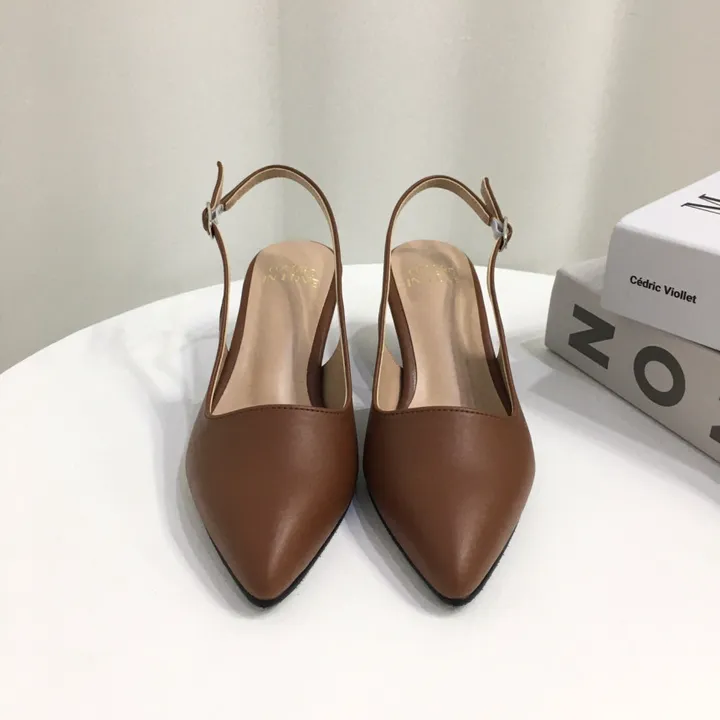 [당일배송/국산수제] 5cm,7cm 스틸레토 쿠션 베이직 슬링백힐 5컬러 225mm~255mm 상세 이미지 35