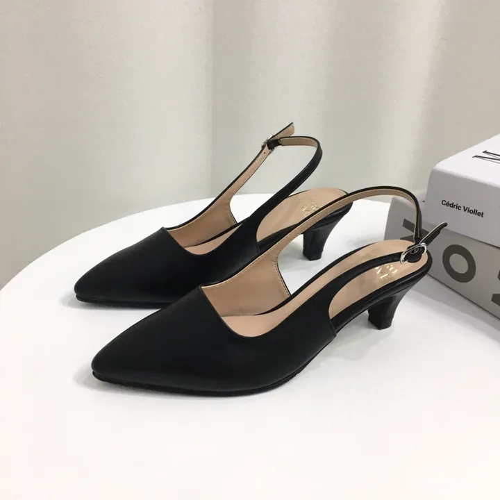 [당일배송/국산수제] 5cm,7cm 스틸레토 쿠션 베이직 슬링백힐 5컬러 225mm~255mm 상세 이미지 51