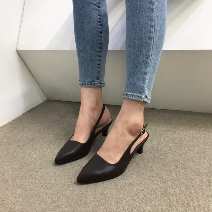 [당일배송/국산수제] 5cm,7cm 스틸레토 쿠션 베이직 슬링백힐 5컬러 225mm~255mm 상세 이미지 47