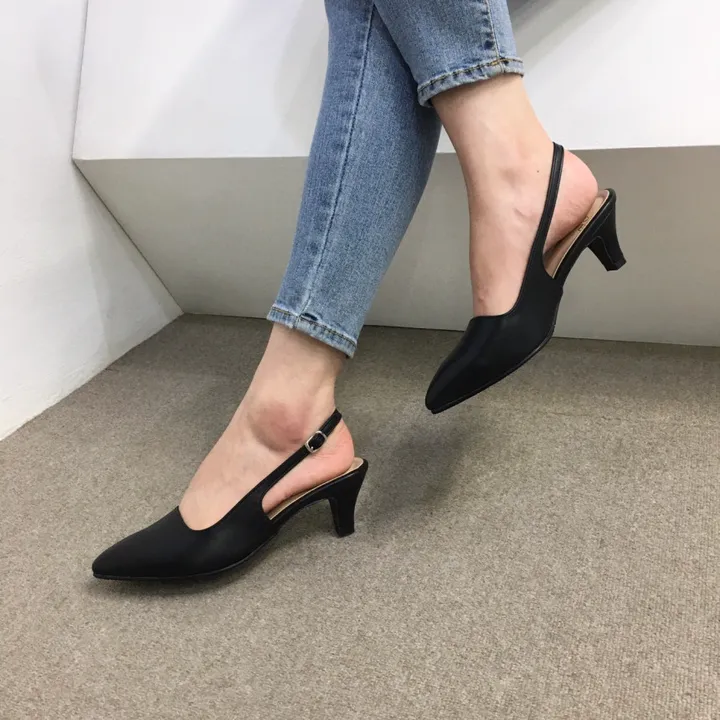 [당일배송/국산수제] 5cm,7cm 스틸레토 쿠션 베이직 슬링백힐 5컬러 225mm~255mm 상세 이미지 55