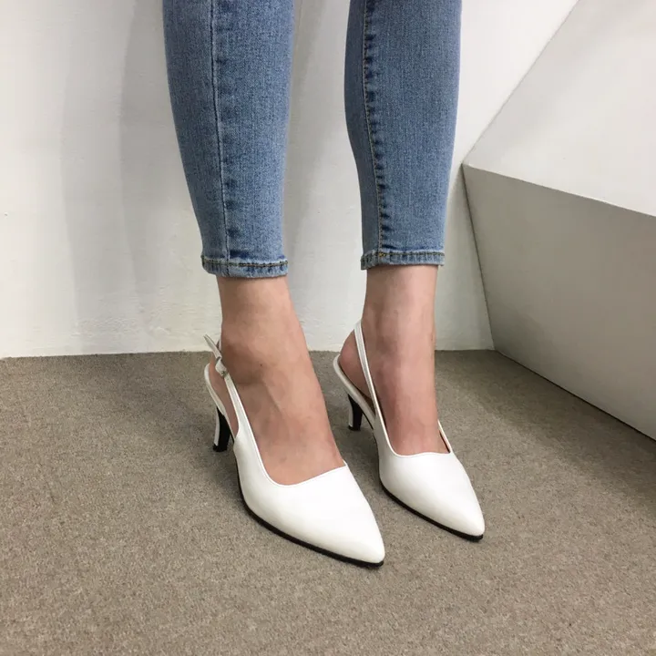 [당일배송/국산수제] 5cm,7cm 스틸레토 쿠션 베이직 슬링백힐 5컬러 225mm~255mm 상세 이미지 60