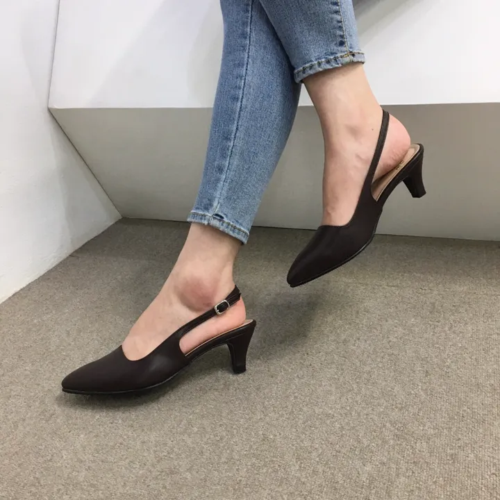 [당일배송/국산수제] 5cm,7cm 스틸레토 쿠션 베이직 슬링백힐 5컬러 225mm~255mm 상세 이미지 48