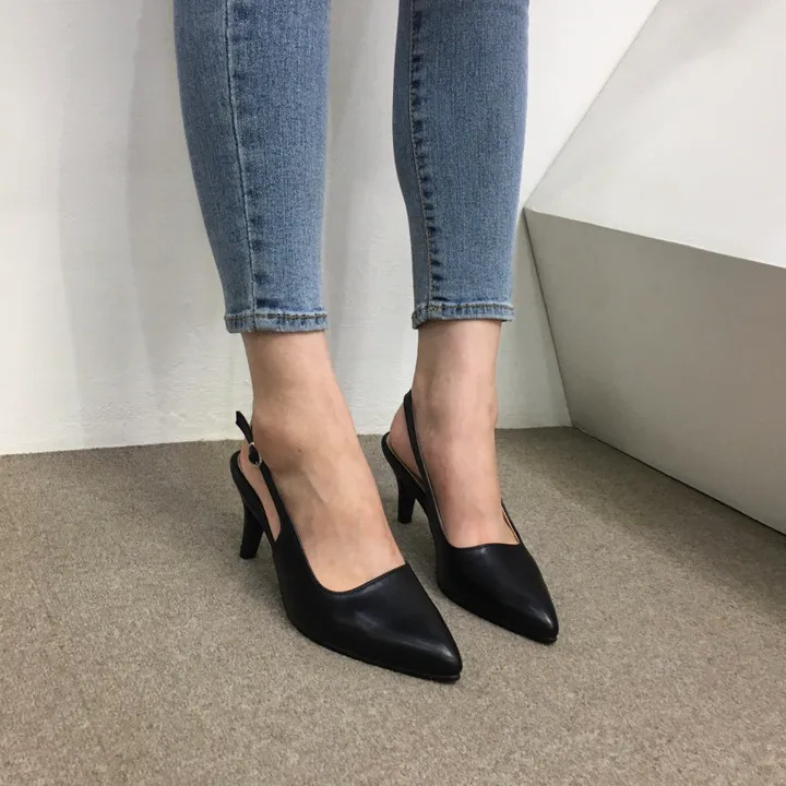 [당일배송/국산수제] 5cm,7cm 스틸레토 쿠션 베이직 슬링백힐 5컬러 225mm~255mm 상세 이미지 88