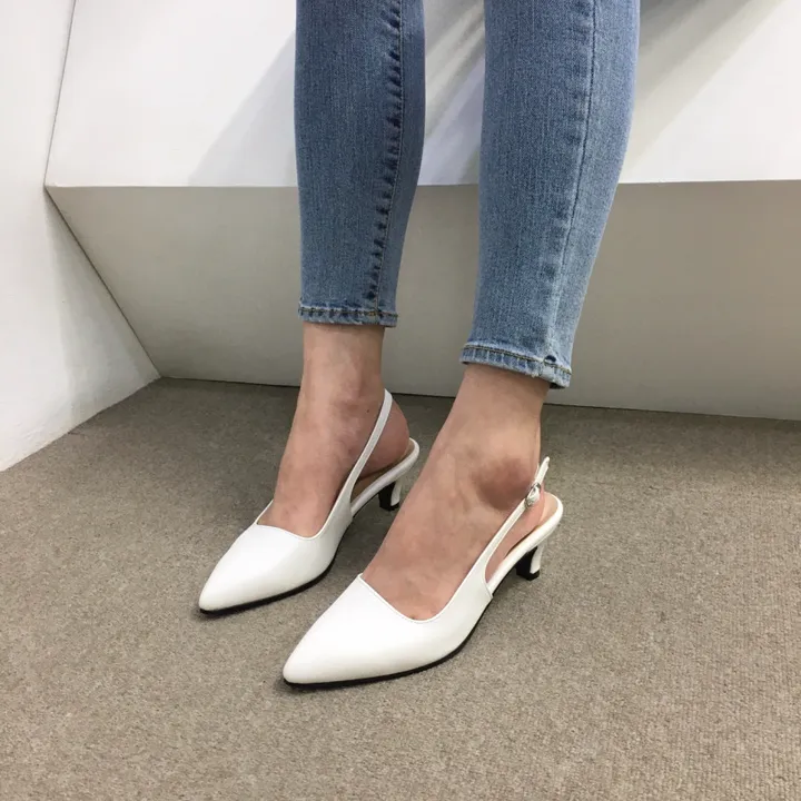 [당일배송/국산수제] 5cm,7cm 스틸레토 쿠션 베이직 슬링백힐 5컬러 225mm~255mm 상세 이미지 26