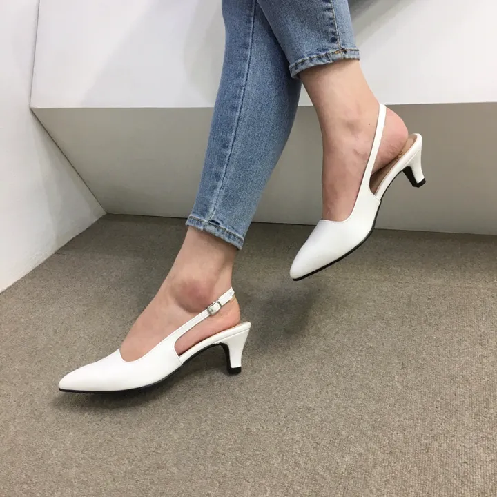 [당일배송/국산수제] 5cm,7cm 스틸레토 쿠션 베이직 슬링백힐 5컬러 225mm~255mm 상세 이미지 27