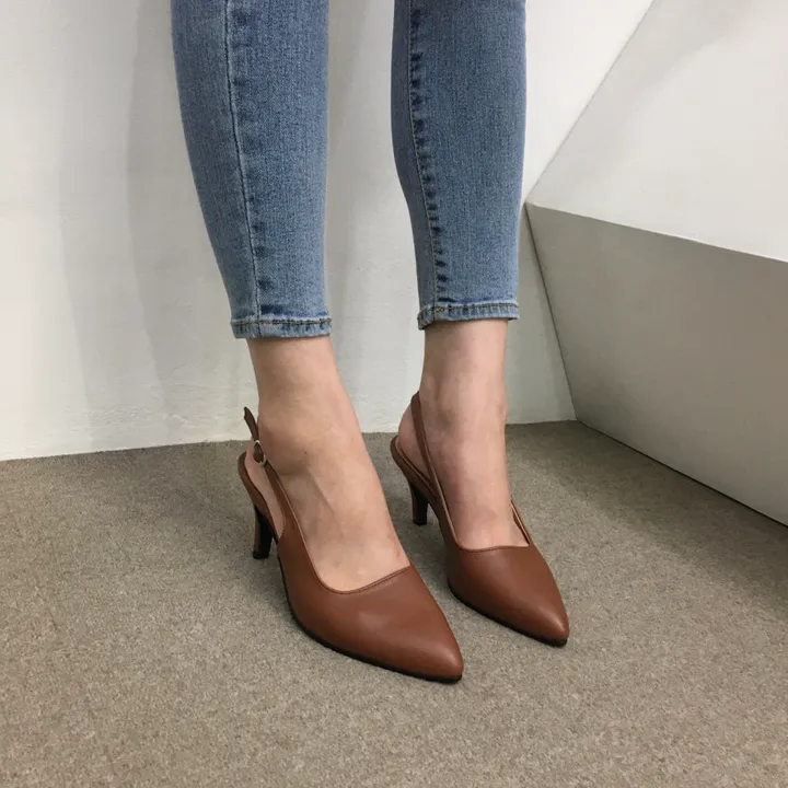 [당일배송/국산수제] 5cm,7cm 스틸레토 쿠션 베이직 슬링백힐 5컬러 225mm~255mm 상세 이미지 74