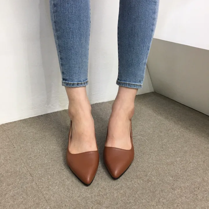 [당일배송/국산수제] 5cm,7cm 스틸레토 쿠션 베이직 슬링백힐 5컬러 225mm~255mm 상세 이미지 38