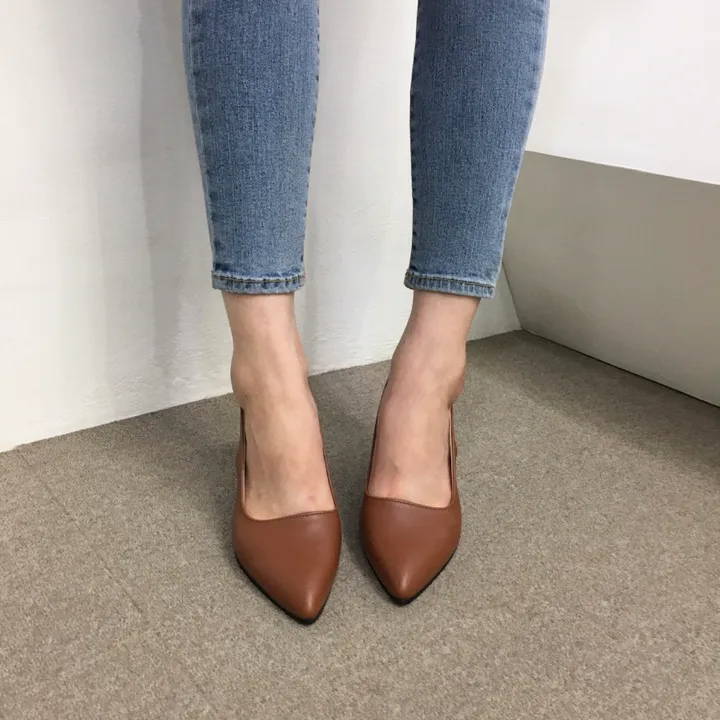 [당일배송/국산수제] 5cm,7cm 스틸레토 쿠션 베이직 슬링백힐 5컬러 225mm~255mm 상세 이미지 73