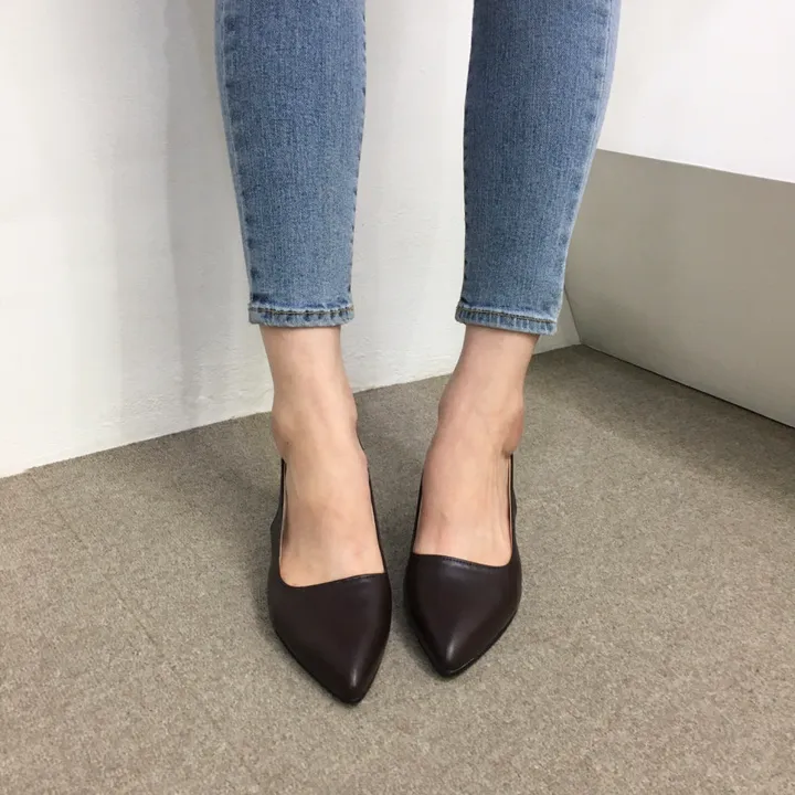 [당일배송/국산수제] 5cm,7cm 스틸레토 쿠션 베이직 슬링백힐 5컬러 225mm~255mm 상세 이미지 45