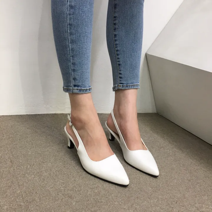 [당일배송/국산수제] 5cm,7cm 스틸레토 쿠션 베이직 슬링백힐 5컬러 225mm~255mm 상세 이미지 25