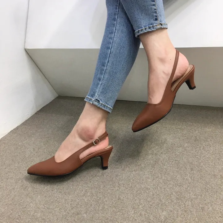 [당일배송/국산수제] 5cm,7cm 스틸레토 쿠션 베이직 슬링백힐 5컬러 225mm~255mm 상세 이미지 41