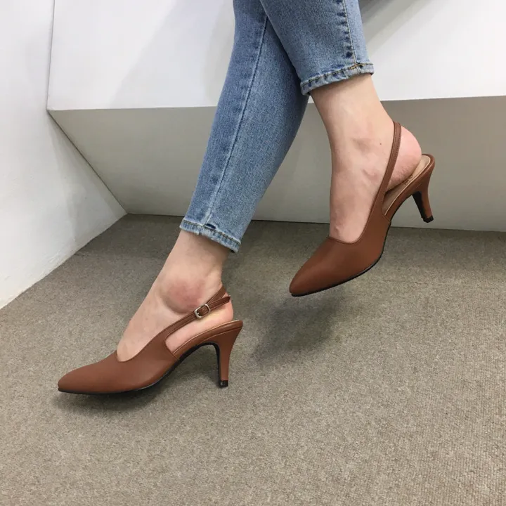 [당일배송/국산수제] 5cm,7cm 스틸레토 쿠션 베이직 슬링백힐 5컬러 225mm~255mm 상세 이미지 76