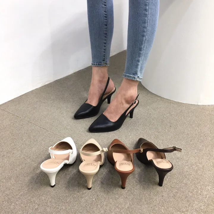 [당일배송/국산수제] 5cm,7cm 스틸레토 쿠션 베이직 슬링백힐 5컬러 225mm~255mm 상세 이미지 10