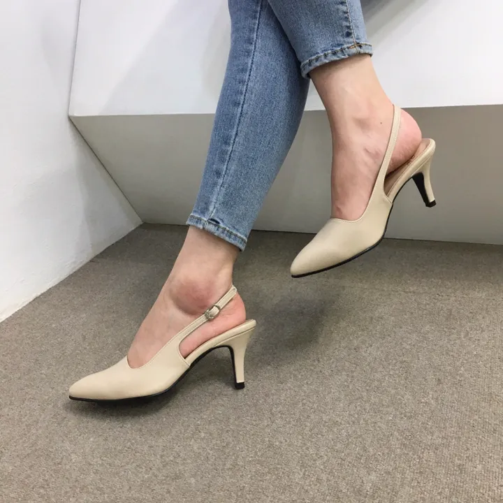 [당일배송/국산수제] 5cm,7cm 스틸레토 쿠션 베이직 슬링백힐 5컬러 225mm~255mm 상세 이미지 69