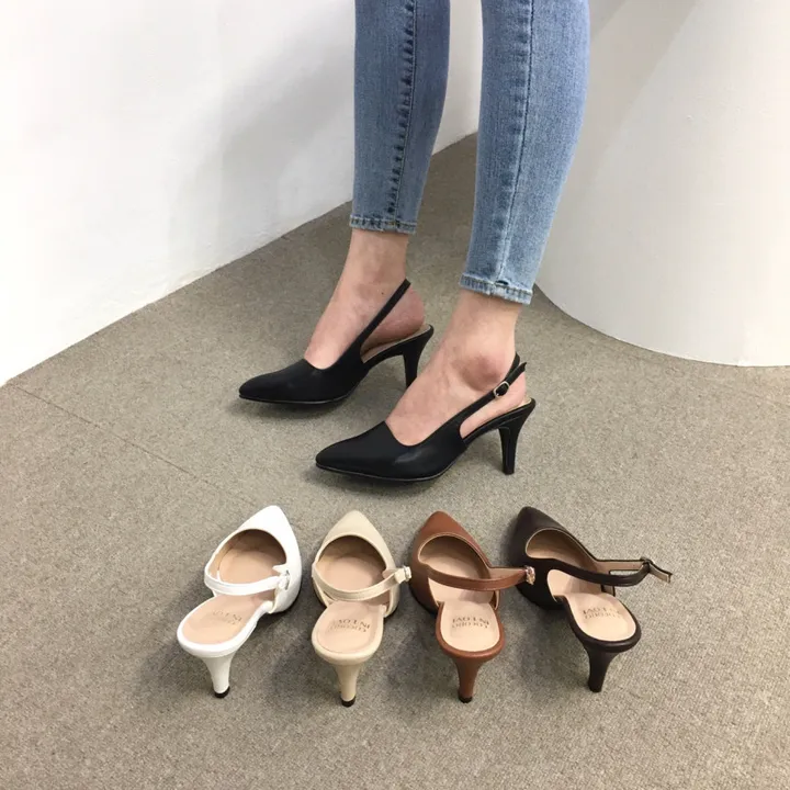 [당일배송/국산수제] 5cm,7cm 스틸레토 쿠션 베이직 슬링백힐 5컬러 225mm~255mm 상세 이미지 11