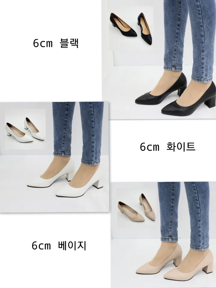 100%국산 펌프스힐 모음 3,5,6,8cm 통굽 뾰족코 상세 이미지 99