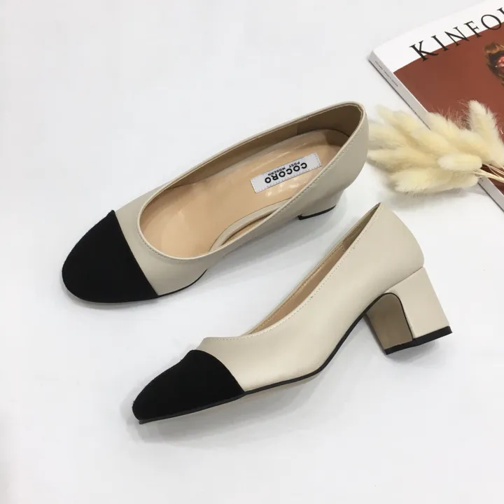 [당일배송/국산수제화] 코코 투톤 미들 통굽 펌프스 5cm 상세 이미지 14