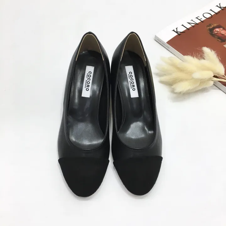 [당일배송/국산수제화] 코코 투톤 미들 통굽 펌프스 5cm 상세 이미지 30
