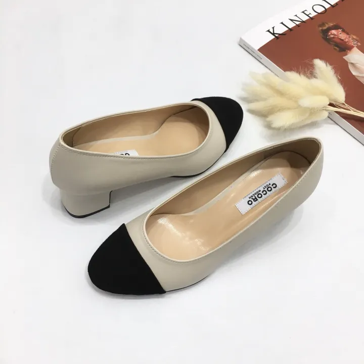 [당일배송/국산수제화] 코코 투톤 미들 통굽 펌프스 5cm 상세 이미지 15