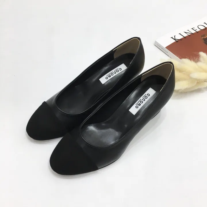 [당일배송/국산수제화] 코코 투톤 미들 통굽 펌프스 5cm 상세 이미지 31