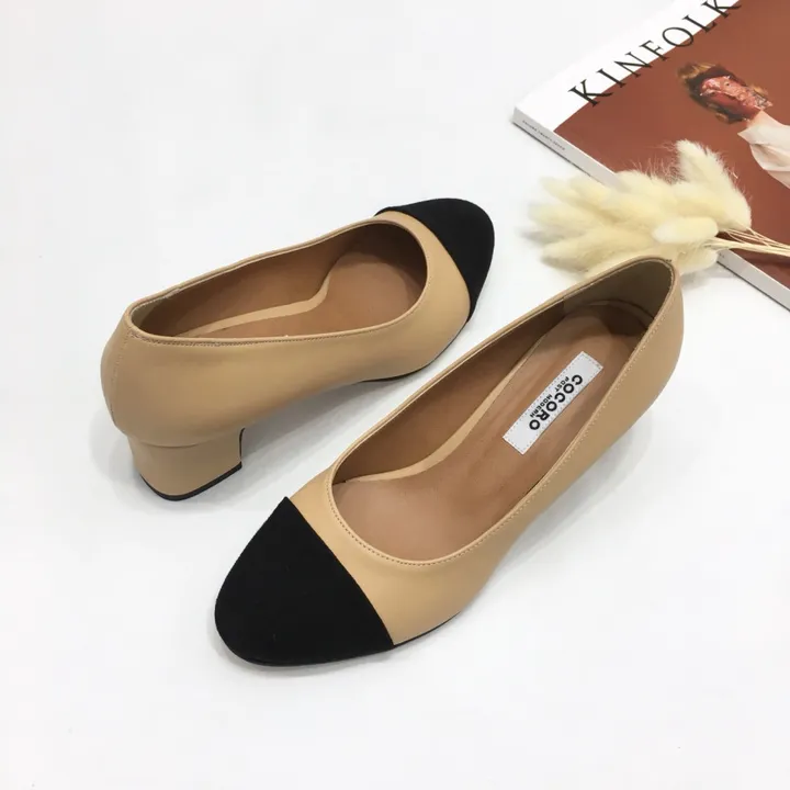 [당일배송/국산수제화] 코코 투톤 미들 통굽 펌프스 5cm 상세 이미지 24