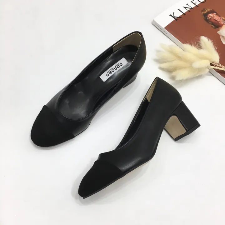 [당일배송/국산수제화] 코코 투톤 미들 통굽 펌프스 5cm 상세 이미지 32