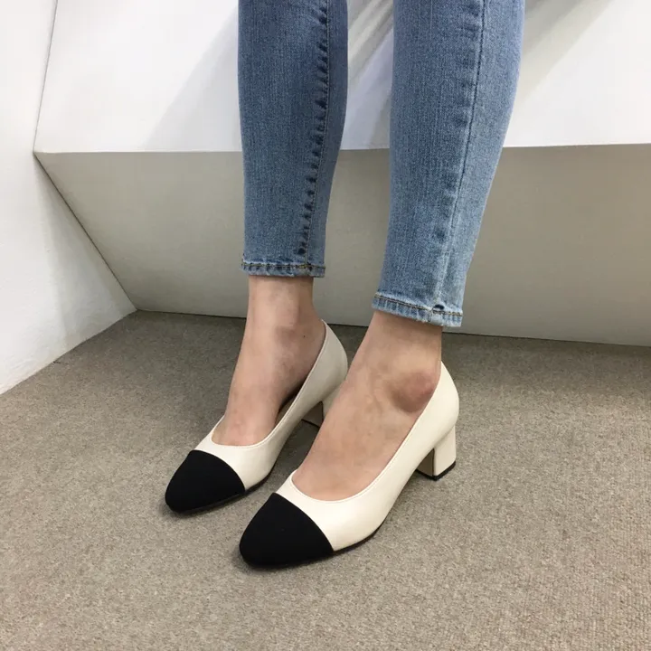 [당일배송/국산수제화] 코코 투톤 미들 통굽 펌프스 5cm 상세 이미지 19