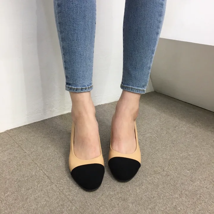 [당일배송/국산수제화] 코코 투톤 미들 통굽 펌프스 5cm 상세 이미지 26