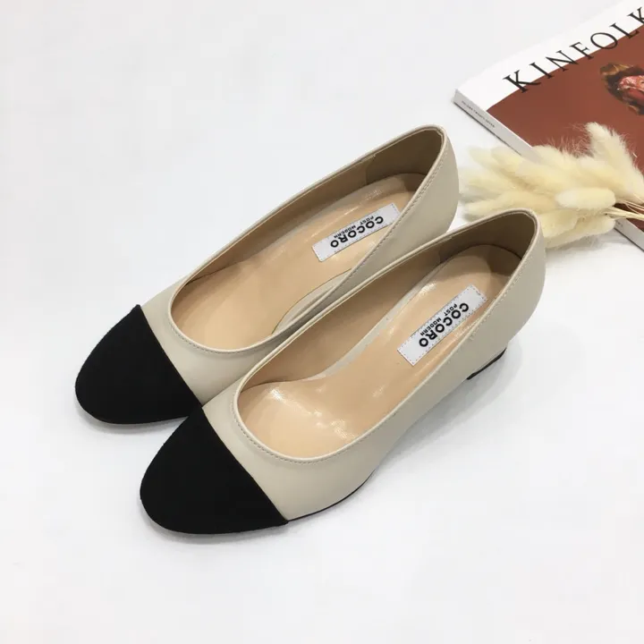 [당일배송/국산수제화] 코코 투톤 미들 통굽 펌프스 5cm 상세 이미지 13