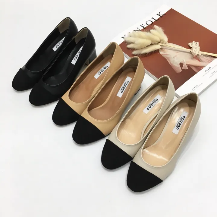 [당일배송/국산수제화] 코코 투톤 미들 통굽 펌프스 5cm 상세 이미지 7