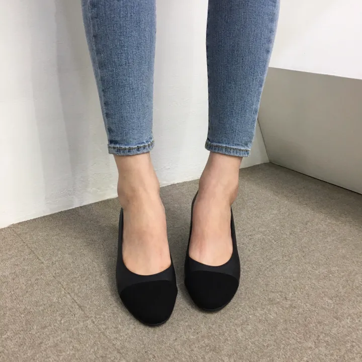 [당일배송/국산수제화] 코코 투톤 미들 통굽 펌프스 5cm 상세 이미지 35