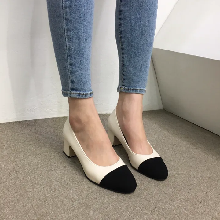 [당일배송/국산수제화] 코코 투톤 미들 통굽 펌프스 5cm 상세 이미지 18