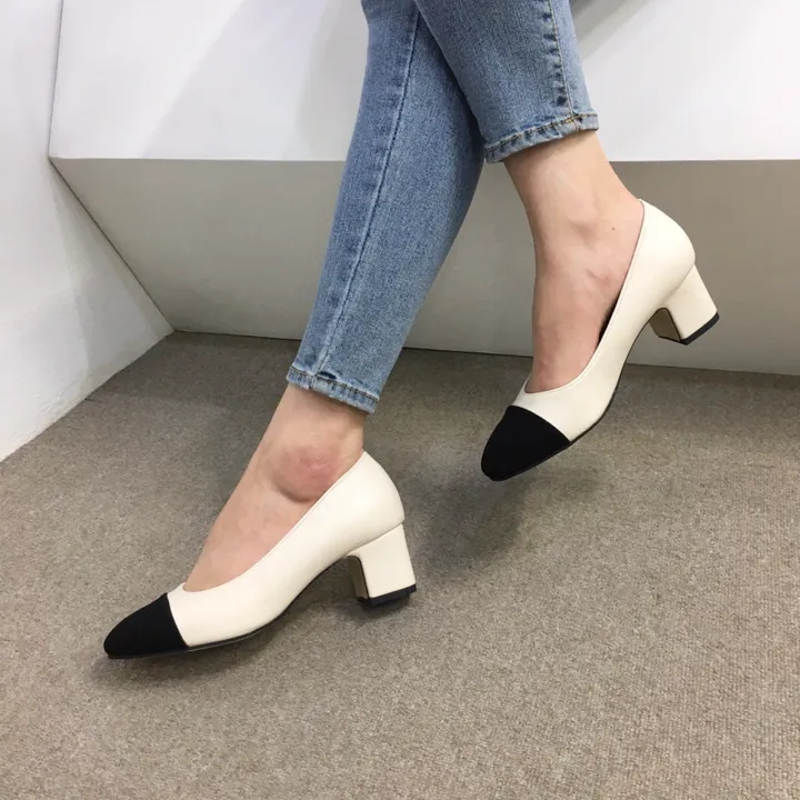 [당일배송/국산수제화] 코코 투톤 미들 통굽 펌프스 5cm 상세 이미지 20