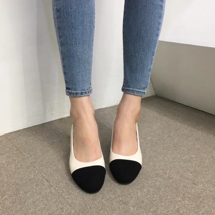 [당일배송/국산수제화] 코코 투톤 미들 통굽 펌프스 5cm 상세 이미지 17