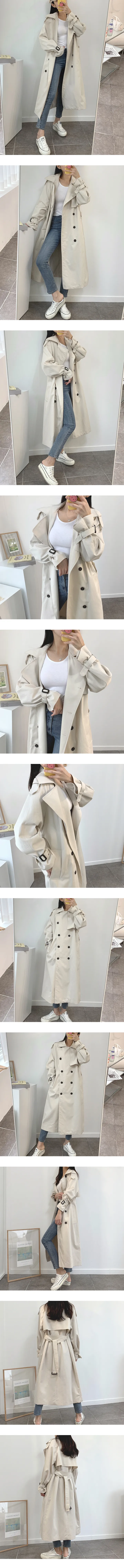 [봄신상/고퀄리티/예쁨보장] 베르노 베이직 얼리어템 간절기 루즈핏 스트랩 트렌치 바바리 롱코트 (3color) 상세 이미지 3