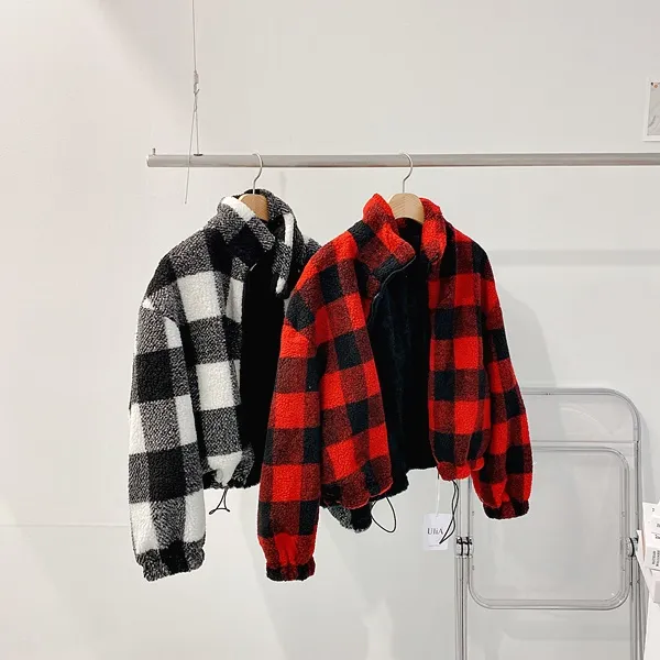 *최저가* [밍크안감!/왕따숩!] 체크자켓 체크패딩 배색자켓 배색패딩 양털자켓 양털패딩 양털점퍼 퍼자켓 퍼패딩 뽀글이 하이넥 집업자켓 크롭패딩 숏패딩  봄자켓  봄아우터  봄패딩 상세 이미지 23